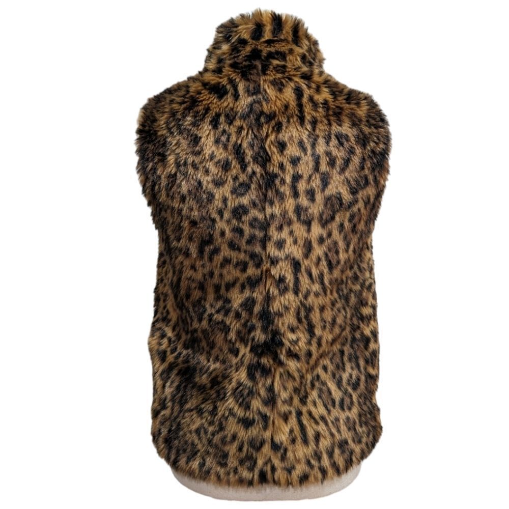 J.Crew Women's Faux-Fur Leopard Vest Zip up Style G9519 Size XXS - Picture 2 of 10